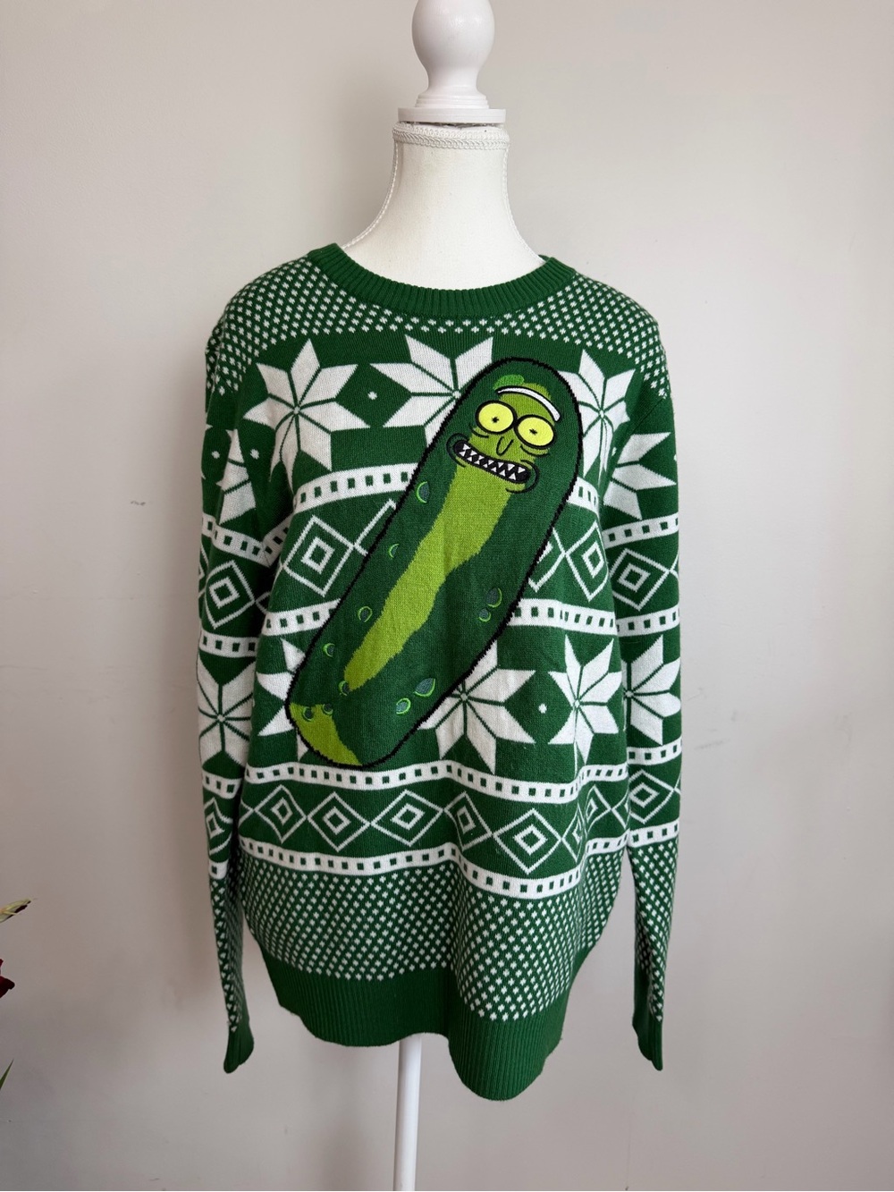 Rick and Morty Pickle Rick Ugly Christmas Sweater